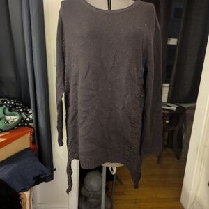 Women's Dark Purple Asymetrical Sweater